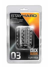 Прозрачная насадка с шипами и шишечками STAY HARD COCK SLEEVE 03 CLEAR - Blush Novelties - в Бердске купить с доставкой