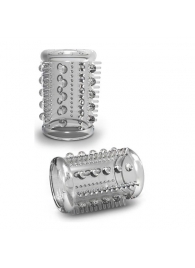 Прозрачная насадка с шипами и шишечками STAY HARD COCK SLEEVE 03 CLEAR - Blush Novelties - в Бердске купить с доставкой