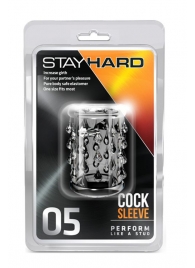 Прозрачная насадка с капельками STAY HARD COCK SLEEVE 05 CLEAR - Blush Novelties - в Бердске купить с доставкой