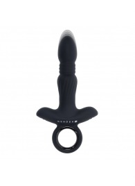 Черный анальный вибростимулятор с поступательными движениями Slayer - 20 см. - Gender X