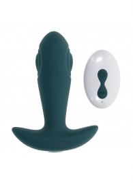 Изумрудная анальная вибропробка с пультом ДУ Tunnel Tapper - 12,1 см. - Gender X