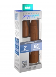 Коричневая насадка на член 2  Silicone X-tension - 20,3 см. - Pipedream - в Бердске купить с доставкой
