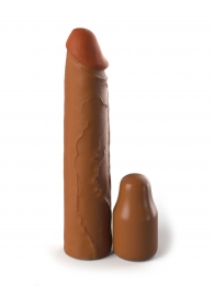 Коричневая насадка на член 2  Silicone X-tension - 20,3 см. - Pipedream - в Бердске купить с доставкой