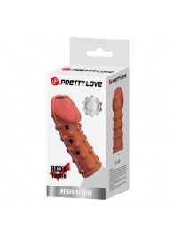 Телесная открытая насадка на пенис с бугорками - 19,8 см. - Baile - в Бердске купить с доставкой