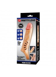 Телесная удлиняющая насадка на пенис с подхватом мошонки - Baile - в Бердске купить с доставкой