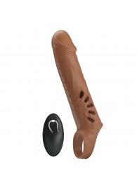 Коричневая вибронасадка с подхватом мошонки и пультом ДУ - Baile - в Бердске купить с доставкой
