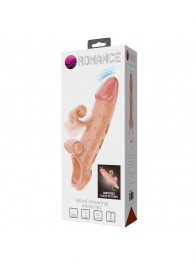 Телесная вибронасадка на пенис с подхватом мошонки - 20 см. - Baile - в Бердске купить с доставкой