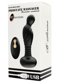 Черный массажер простаты с вибрацей и возвратно-поступательными движениями - Boys of Toys - в Бердске купить с доставкой