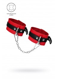 Красно-черные мягкие оковы с одним ремешком и люверсами - Pecado - купить с доставкой в Бердске