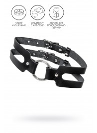 Черный кожаный чокер-ошейник из двух ремешков - Pecado - купить с доставкой в Бердске