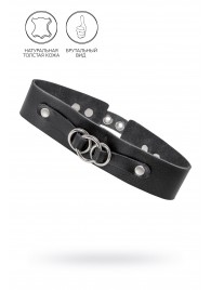 Черный чокер-ошейник со связанными кольцами на подложке - Pecado - купить с доставкой в Бердске