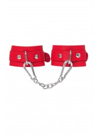 Красные кожаные наручники-браслеты со скруглёнными углами - Pecado - купить с доставкой в Бердске