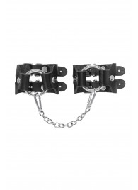 Черные кожаные наручники-браслеты из двух ремешков - Pecado - купить с доставкой в Бердске
