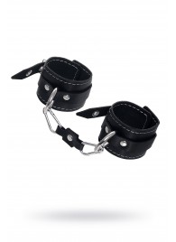 Черные двухслойные наручники с белой строчкой - Pecado - купить с доставкой в Бердске