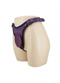 Фиолетовые трусики харнесс с платформой Caludio III - Baile - купить с доставкой в Бердске