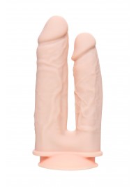 Телесный анально-вагинальный вибратор RealStick Silicone Jason M - 18 см. - Toyfa Basic