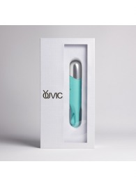 Бирюзовая многофункциональная вибропуля с щеточкой - Youvic