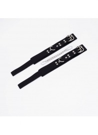 Черные кожаные оковы с регулируемыми ремешками - Crazy Handmade - купить с доставкой в Бердске