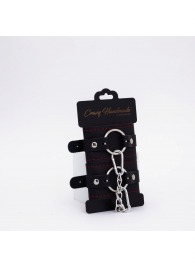 Черно-красные кожаные наручники - Crazy Handmade - купить с доставкой в Бердске