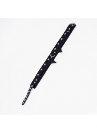 Черный однослойный кожаный ошейник с имитацией фигурного воротничка - Crazy Handmade - купить с доставкой в Бердске