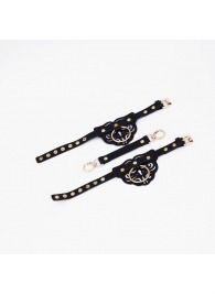 Черные оковы с золотистой фурнитурой - Crazy Handmade - купить с доставкой в Бердске