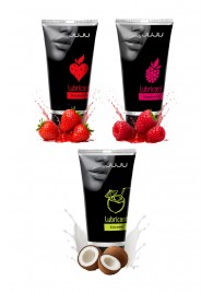 Набор из 3 съедобных лубрикантов JUJU (клубника, малина, кокос) - JuJu - купить с доставкой в Бердске