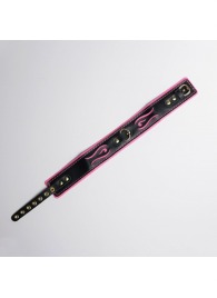 Черно-розовый ошейник с золотистой фурнитурой - Crazy Handmade - купить с доставкой в Бердске