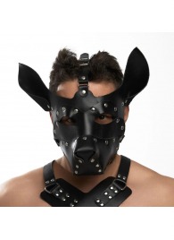 Черная кожаная маска «Собака» - Crazy Handmade - купить с доставкой в Бердске
