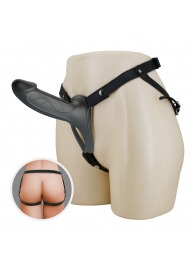 Черный полый мужской страпон London - 16,8 см. - Baile - купить с доставкой в Бердске