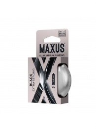 Черные утолщенные презервативы MAXUS Extra Strong с железным кейсом - 3 шт. - Maxus - купить с доставкой в Бердске