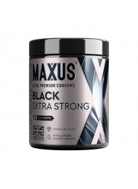 Черные утолщенные презервативы MAXUS Extra Strong с железным кейсом - 15 шт. - Maxus - купить с доставкой в Бердске