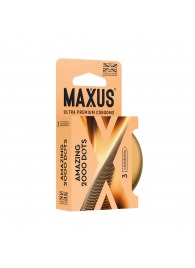 Точечные презервативы MAXUS 2000 Amazing Dots с железным кейсом - 3 шт. - Maxus - купить с доставкой в Бердске