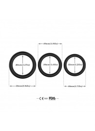 Набор из 3 черных эрекционных колец Stay Hard - Boys of Toys - в Бердске купить с доставкой