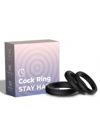 Набор из 3 черных эрекционных колец Stay Hard - Boys of Toys - в Бердске купить с доставкой