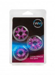 Набор из 3 лиловых эрекционных колец различной формы - Erowoman-Eroman - в Бердске купить с доставкой