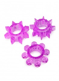 Набор из 3 лиловых эрекционных колец различной формы - Erowoman-Eroman - в Бердске купить с доставкой