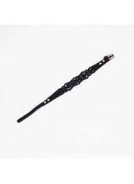 Черный ажурный чокер с золотистой фурнитурой - Crazy Handmade - купить с доставкой в Бердске