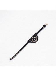 Черный чокер с клепками и золотистой фурнитурой - Crazy Handmade - купить с доставкой в Бердске