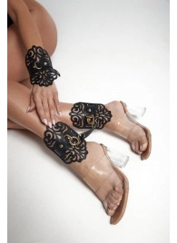 Черный фигурные оковы с золотистой фурнитурой - Crazy Handmade - купить с доставкой в Бердске