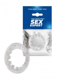 Эрекционное кольцо со стимулирующими шариками на поверхности - Sex Expert - в Бердске купить с доставкой