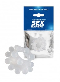 Эластичное эрекционное кольцо с двумя рядами шариков - Sex Expert - в Бердске купить с доставкой