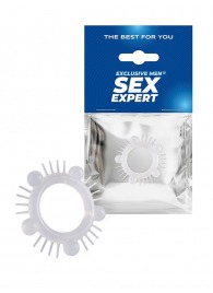 Эластичное эрекционное кольцо с шишечками и шипами - Sex Expert - в Бердске купить с доставкой