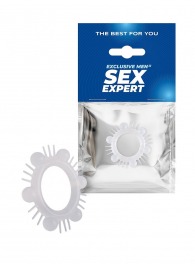 Эластичное эрекционное кольцо с шипиками и шариками - Sex Expert - в Бердске купить с доставкой