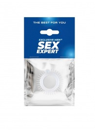 Эластичное эрекционное кольцо с шипиками и шариком - Sex Expert - в Бердске купить с доставкой