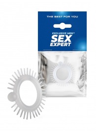 Эластичное эрекционное кольцо с шипиками и шариком - Sex Expert - в Бердске купить с доставкой
