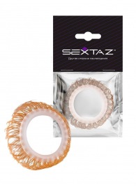 Эрекционное кольцо с бежевыми «ресничками» - Sextaz - в Бердске купить с доставкой
