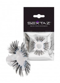 Эластичное эрекционное кольцо с черными «ресничками» - Sextaz - в Бердске купить с доставкой