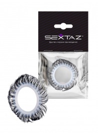 Эластичное эрекционное колечко с черными «ресничками» - Sextaz - в Бердске купить с доставкой