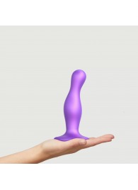 Фиолетовая насадка Strap-On-Me Dildo Plug Curvy size M - Strap-on-me - купить с доставкой в Бердске