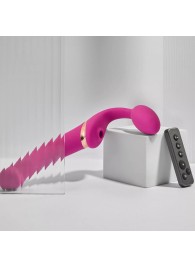 Ярко-розовый безремневой страпон Multi Orgasm Bendable Strap-On size XL с клиторальной стимуляцией - Strap-on-me - купить с доставкой в Бердске